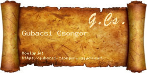 Gubacsi Csongor névjegykártya